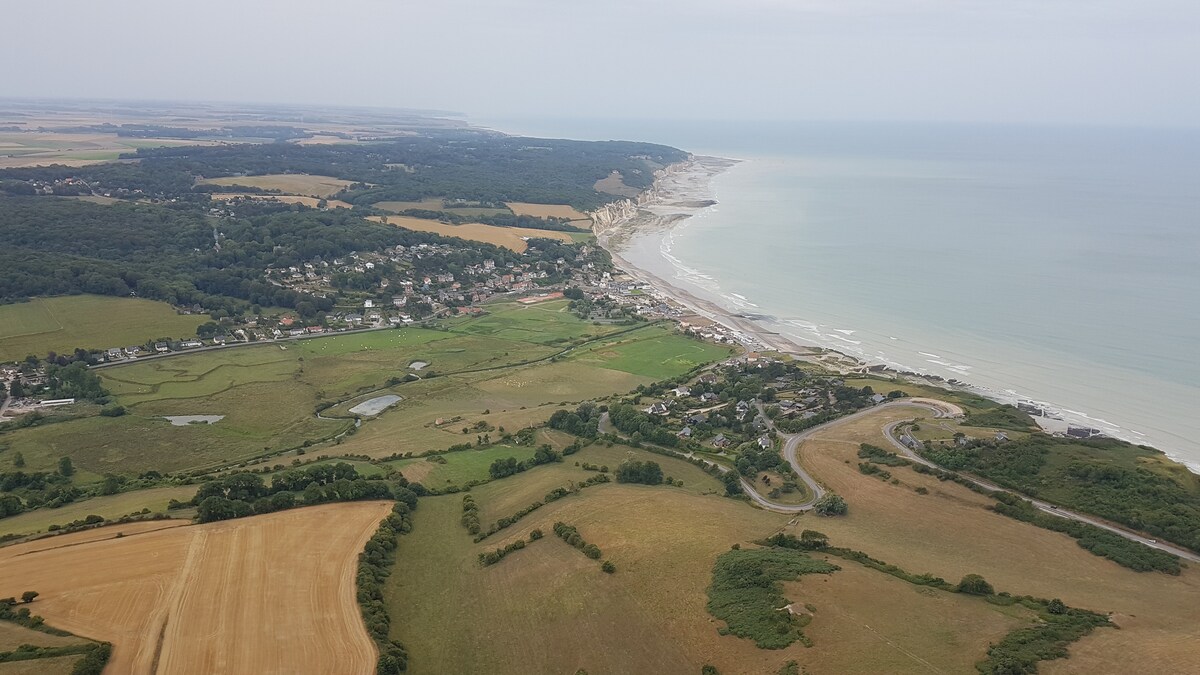 Vue depuis un ULM (aérodrome de Dieppe)