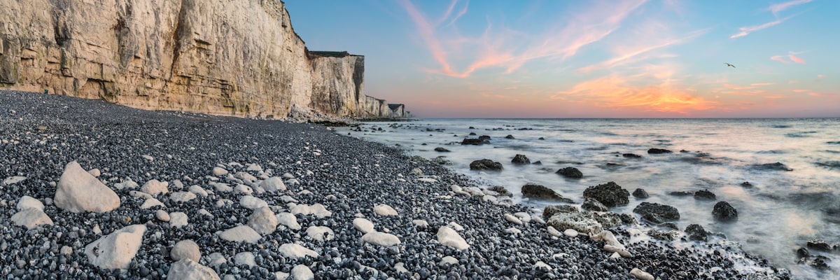 Plage de Ault côté perré, à 3 min à pied